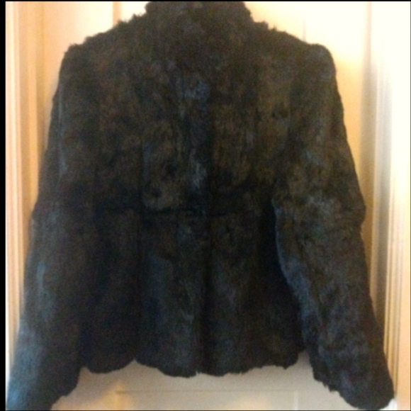 Black Authentic Rabbit Fur Bomber - Picture 1 of 4